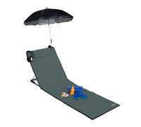 Matelas de plage transat avec parasol chaise longue réglable 3 positions