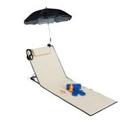Matelas de plage transat avec parasol chaise longue réglable 3 positions