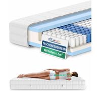 Matelas de qualité AM | Matelas orthopédique 7 zones à ressorts ensachés | 140x200 cm | H2 | 140/200 | Matelas à ressorts | Degré de fermeté H2 | 7 zones | 20 cm d'épaisseur