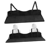 Matelas de Siège Arrière de Voiture Noir en Flocage | Housse Amovible Lavable, Ajustement par Sangle, Rangement Compact Paquet, Pompe et Deux Oreillers