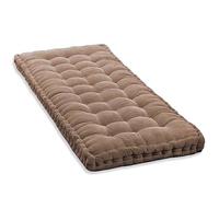 Matelas de sol de luxe en coton de 10 cm d'épaisseur pour canapé 2/3 places, parfait pour la maison et le jardin, la terrasse, banc confortable, 120 x 50 cm, marron élégant