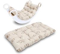 Matelas de sol enfant 60x120 cm - bébé coussin doux en coton pour arche d'escalade et jouet Montessori - tapis d'eveil bebe et pour coin lecture Oeko-Tex Girafes