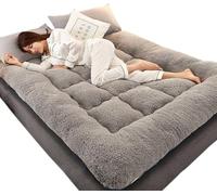 Matelas de Sol épais, Matelas Souple, Pliable et Portable, futon Japonais Double ou Simple, Tatami Japonais Pliable, Queen Size, Gris(King(180x200cm))