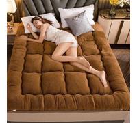 Matelas de sol futon, matelas de couchage japonais pliable en peluche enroulable et canapé-lit convertible - Matelas de camping portable avec options simple/double