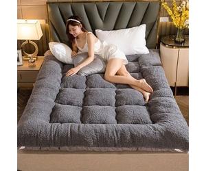 Matelas de sol futon, matelas pliable en peluche enroulable - Matelas de couchage portable pour camping et canapé-lit convertible