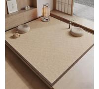Matelas de sol japonais 2026, tapis de tatami rembourré en rotin d'été, surface de refroidissement avec noyau en coton doux et fond antidérapant imprimé, tapis pliable for chambre(Brown,200*300cm)