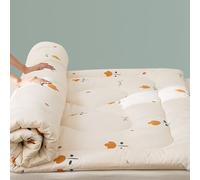 Matelas de sol japonais futon extra épais et pliable pour salon, chambre à coucher, fauteuil inclinable, camping - Blanc chaud - 90 x 190 cm