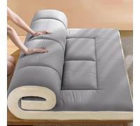 Matelas de sol japonais futon pliable pour invités - Gris clair - 90 x 190 cm - Solution confortable et peu encombrante pour n'importe quelle pièce