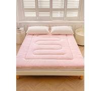 Matelas de sol japonais futon rembourré - Surmatelas matelassé en peluche extra épaisse et chaude pour dortoir, camping, canapé, rose, 180 x 200 cm
