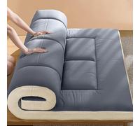 Matelas de sol japonais - Matelas futon pliable et portable - pour canapé-lit ou lit d'invités - Bleu - 120 x 190 cm