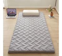 Matelas de sol japonais pliable pour lit simple, double, grand lit, matelas de sol épais en dortoir gris essentiel (90 x 190 cm)
