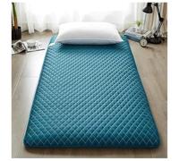 Matelas de Sol Japonais Portable Pliable - Futon Double Enroulable pour lit d'appoint et canapé, Solution de Sommeil Confortable,Bleu,90X200cm