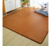 Matelas de sol japonais, tapis en rotin marron caramel chaud, construction respirante à 3 couches avec éponge à haute élasticité et fond antidérapant, tapis de camping pliable(Hazel,120*190cm)