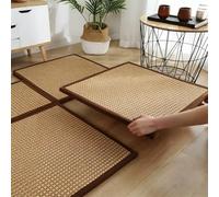 Matelas de sol modulaire en rotin, tapis de tatami japonais en rotin rafraîchissant double face de 2,2 cm d'épaisseur, tapis de zone de couture for salon, salle de jeux(Light brown,180*300cm)