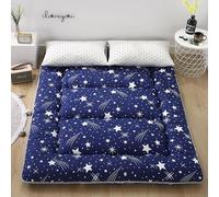 Matelas de sol pliable de style japonais, futon doux pour adultes et enfants, tapis de chaise longue portable en bleu, 135 x 200 cm