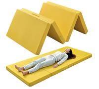 Matelas de sol pliable et enroulable, sommier respirant, idéal pour la chambre à coucher. Matelas d'appoint pliable de 5/8 cm d'épaisseur, ensemble de 4 pièces, lavable avec housse amovible.