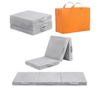 Matelas de sol pliable pour enfants, tout-petits, tapis de sieste lavable en trois parties pour dormir, garderie, canapé-lit futon à trois volets avec sac de rangement pour filles et garçons
