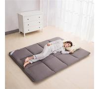 DSAoTeng Matelas de sol pour lit simple, matelas futon doux et respirant, tatami japonais, portable, enroulable, épais, pliable, pour lit de dortoir d'étudiant (gris, 90 x 200 cm)