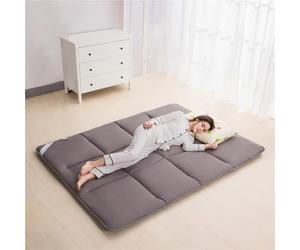 Matelas de sol pour lit simple, matelas futon doux et respirant, tatami japonais, portable, enroulable, épais, pliable, pour lit de dortoir d'étudiant (gris, 90 x 200 cm)