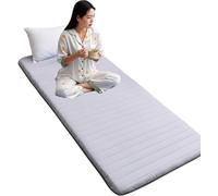 Matelas De Sol Simple avec Sac De Rangement sous Vide Réutilisable - Tapis De Tatami Japonais Matelas Futon en Coton Roulable Lit D'appoint Pliable Dortoir étudiant (90x200CM,Gris)