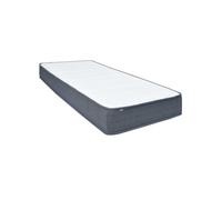 vidaXL Matelas de sommier à ressorts fermeté moyenne 200x90x20 cm tissu blanc et gris