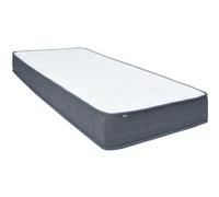 Matelas de sommier ressorts medium 200x90x20 cm tissu blanc & gris Blanc