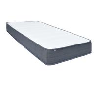 Matelas de sommier ressorts medium 200x90x20 cm tissu blanc & gris Blanc