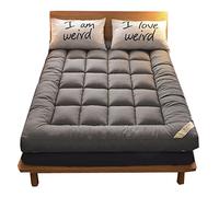 Matelas de Tatami Futon Pliable 2 Places 10cm Épaissir Le Matelas de Couchage Japonais Épais Tapis de Lit Moelleux Ultra-douce Plancher Pad Pour Dortoir Étudiant Chambre Matelassé,Grey-135*200cm