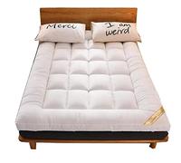 Matelas de Tatami Futon Pliable 2 Places 10cm Épaissir Le Matelas de Couchage Japonais Épais Tapis de Lit Moelleux Ultra-douce Plancher Pad Pour Dortoir Étudiant Chambre Matelassé,White-180*200cm