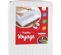 - Matelas De Voyage Pour Bébé - 60x120 Cm Roulé : Idéal Pour Couchage D'appoint Microfibre Ouatinée : Accueil Doux Et Moelleux Épaisseur 3 Cm Déhoussable Fabrication Française