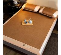 Matelas d'été en bambou carbonisé, surmatelas d'été en bambou pour l'été, tapis rafraîchissant en rotin, matelas d'été (90 x 195 cm)