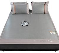Matelas d'été en soie glacée, tapis rafraîchissant en rotin, surmatelas d'été, matelas en rotin pliable, tapis carbonisé respirant (90 x 195 cm)