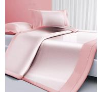 Matelas d'été rafraîchissant en soie glacée respirante et pliable pour chambre à coucher, rose, 90 cm x 200 cm, parfait pour les nuits chaudes et la détente.