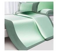 Matelas D'été Respirant en Soie Glacée Et Rotin, Sangles Réglables for Un Ajustement Parfait du Matelas, Design Pliable for La Maison, Les Voyages Et Les Dortoirs(Green,90x195cm)