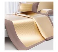 Matelas D'été Respirant en Soie Glacée Et Rotin, Sangles Réglables for Un Ajustement Parfait du Matelas, Design Pliable for La Maison, Les Voyages Et Les Dortoirs(Brown,90x195cm)