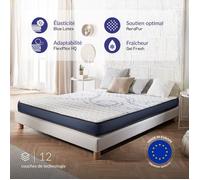 NATURALEX - Dream Komfort - Matelas 140x200-15 cm | Noyau en Mousse Premium + soutien Blue Latex - Fermeté Optimale - Tissu Respirant - 2 faces été-hiver