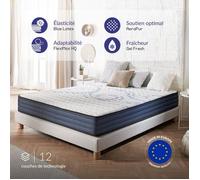 Matelas Dream Komfort 80x190 cm - Technologie Blue Latex et mousse HR à mémoire de forme - Réversible - 7 zones - Équilibré