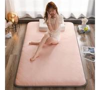 Matelas élégant Et Brossé à Larges Bords,Matelas Pliable,Coussin De Couchage Doux pour La Maison Le Lit D'invité Le Dortoir Le Camping Et Les Voyages,Rose,0.9 * 2m