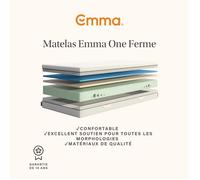 Matelas Emma One Ferme 140x190 cm | Mémoire de Forme Confort Optimal | Multicouches 7 zones de Soutien | Housse Thermorégulatrice