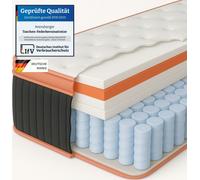 Matelas en cuivre Arensberger avec ressorts & mousse de cuivre + topper intégré | 90x200 cm hauteur 25cm | degré de fermeté H3/ H4 | matelas à ressorts ensachés | matelas à roulettes | ergonomique