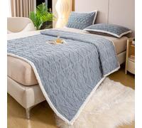 Matelas en flanelle de confort optimal 120 x 200 cmDoux, anti-acariens, respirant, parfait pour un lit double, couleur grise