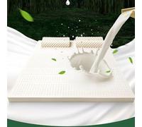 Matelas en Latex, Matelas Naturel Ferme, Surmatelas en Latex Pur, 10cm d'Épaisseur Housse Coton Déhoussable, pour Adultes Recherchant Un Sommeil Reposant,180×220cm(71×87inch)