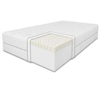 Matelas en latex Memory 120 x 200 cm, hauteur 11 cm, dureté H3, couleur : blanc, avec housse