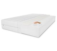 Matelas en latex Memory 140 x 200 cm, hauteur 11 cm, dureté H3, couleur : blanc, avec housse