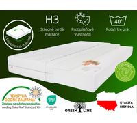 Matelas en latex Memory 140x200 cm, hauteur 11 cm, degré de fermeté H3, couleur : blanc, housse incluse