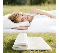 Matelas en Latex Naturel, 100% Latex Naturel - Matelas Tatami sur Mesure à Rebond Lent avec Housse intérieure et extérieure, 7,5 cm d'épaisseur, 200 x 200 cm - Confort écologique pour Un me