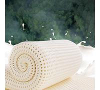 Matelas en latex naturel doux bio respectueux de l'environnement 120 x 200 cm avec surmatelas de 2,5 cm, design simple pour un confort ultime et une solution de sommeil relaxante
