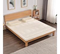 Matelas en latex naturel - Housse organique de 2,5 à 7,6 cm d'épaisseur, fonction de massage, idéal pour hôtel et famille, disponible en tailles simple/double/grand lit/king size, soutien confortable