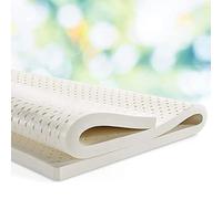 Matelas en Latex Naturel, lit Double, surmatelas moyennement Ferme pour maux de Dos avec Housse Amovible soulageant la Pression, 10 cm, 90 x 200 cm (35 x 79 Pouces)