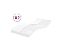 Matelas en mousse 2 pcs blanc 90x190 cm 7 zones dureté 20 ILD